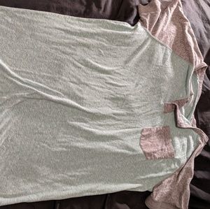 Green and gray t-shirt